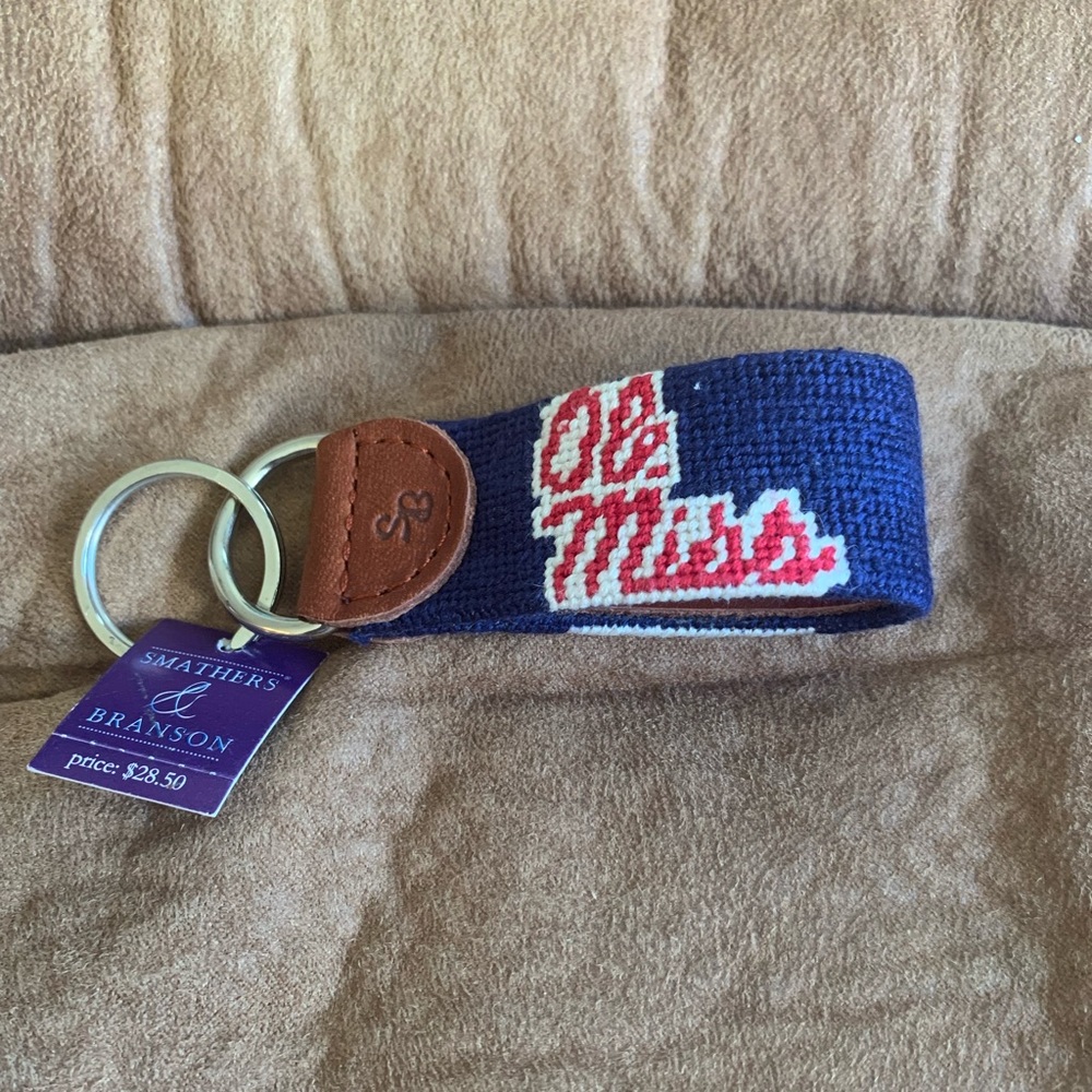 Smathers & Branson Needlepoint Ole Miss Key Fob/Keychain